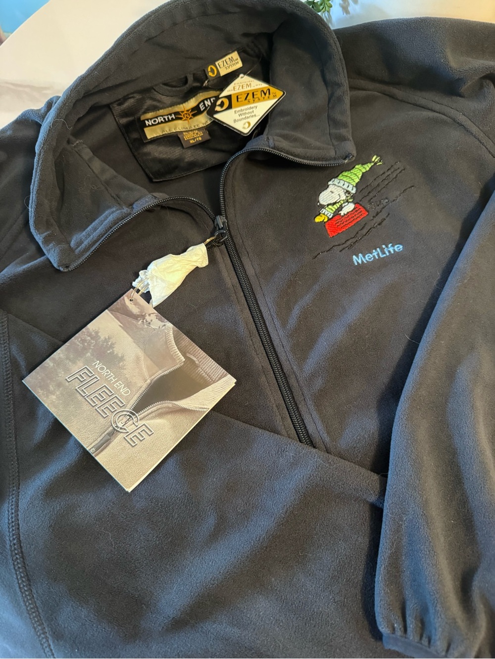 Vintage MetLife Snoopy Peanuts North End Fleece Jacket Men’s XL NWT